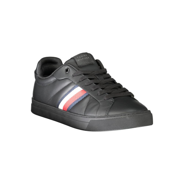 Tommy Hilfiger Black Leather Men Sneaker Tommy Hilfiger Black Leather Men Sneaker