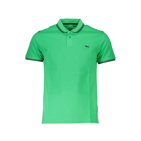 Chic Green Cotton Polo with Contrast Detailing HA-28079-FBB-233 Chic Green Cotton Polo with Contrast Detailing HA-28079-FBB-233