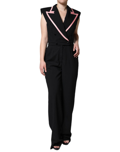 Black Wool Blend Sleeveless Jumpsuit Dress DR281242 Black Wool Blend Sleeveless Jumpsuit Dress DR281242