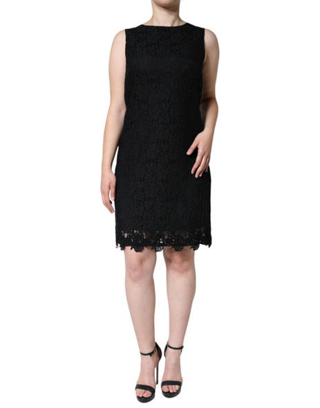 Dolce & Gabbana Black Floral Lace Sheath Sleeveless Mini Dress DR281261 Dolce & Gabbana Black Floral Lace Sheath Sleeveless Mini Dress DR281261