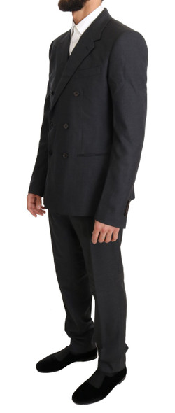Dolce & Gabbana Gray Wool Silk Double Breasted Slim Suit Dolce & Gabbana Gray Wool Silk Double Breasted Slim Suit