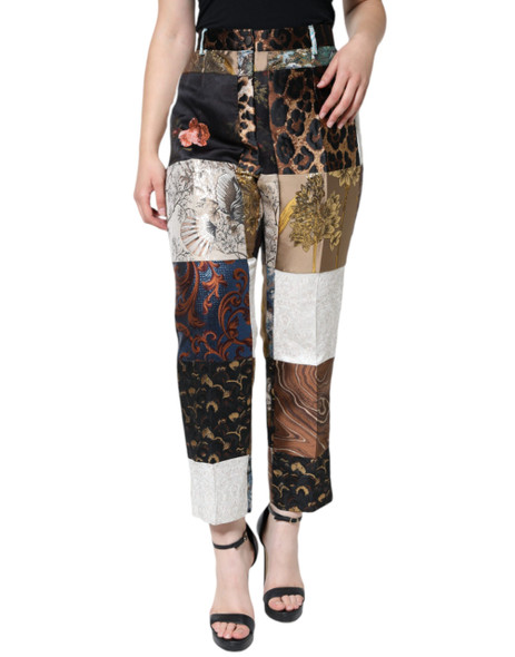 Dolce & Gabbana Multicolor Patchwork Jacquard High Waist Pants Dolce & Gabbana Multicolor Patchwork Jacquard High Waist Pants