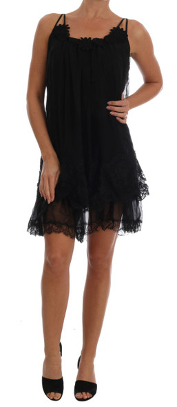 Dolce & Gabbana Black Silk Lace Chemise Dress Dolce & Gabbana Black Silk Lace Chemise Dress