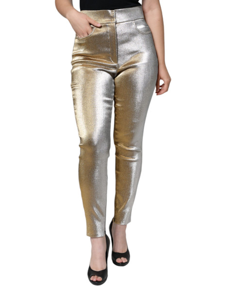 Metallic Gold High Waist Skinny Pants Metallic Gold High Waist Skinny Pants