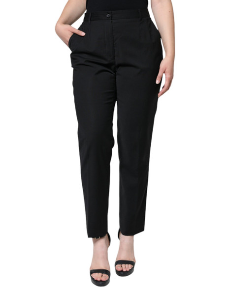 Dolce & Gabbana Black High Waist Tapered Pants Dolce & Gabbana Black High Waist Tapered Pants