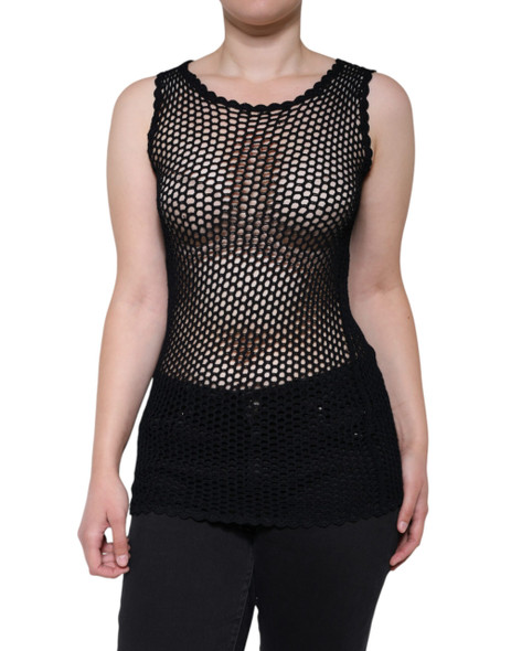 Black Mesh See Through Sleeveless Tank Top Black Mesh See Through Sleeveless Tank Top