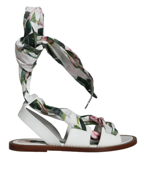 Dolce & Gabbana Multicolor Floral Print Ankle Wrap Sandals Shoes LA11658 Dolce & Gabbana Multicolor Floral Print Ankle Wrap Sandals Shoes LA11658