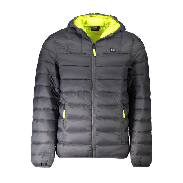 Gray Polyamide Men Jacket NO-32054 Gray Polyamide Men Jacket NO-32054