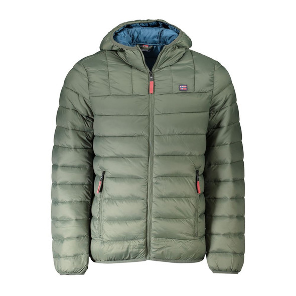Green Polyamide Men Jacket NO-32068 Green Polyamide Men Jacket NO-32068
