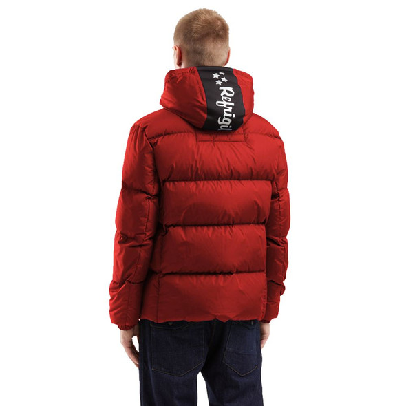 Red Nylon Men Jacket RE-13991 Red Nylon Men Jacket RE-13991