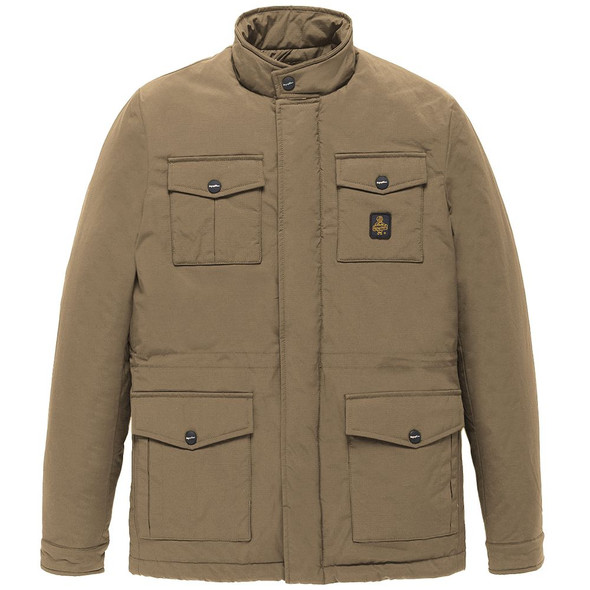 Brown Nylon Men Jacket with Four Pockets Brown Nylon Men Jacket with Four Pockets