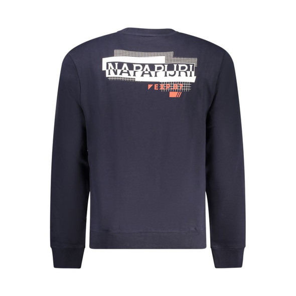 Napapijri Blue Cotton Sweater NA-32132 Napapijri Blue Cotton Sweater NA-32132