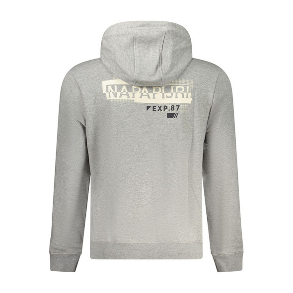 Napapijri Gray Cotton Sweater NA-32147 Napapijri Gray Cotton Sweater NA-32147