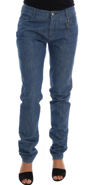 Blue Wash Cotton Boyfriend Fit Jeans Blue Wash Cotton Boyfriend Fit Jeans