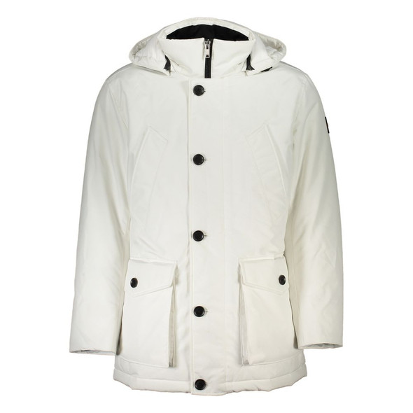 White Polyamide Men Jacket White Polyamide Men Jacket
