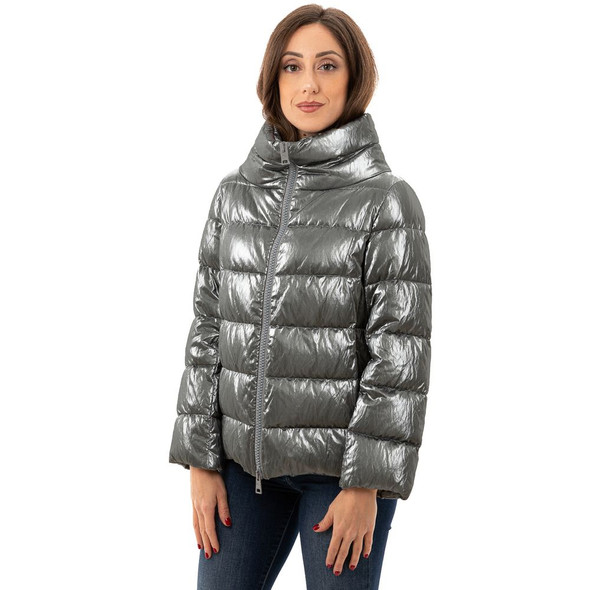 Silver Viscose Jackets & Coat Silver Viscose Jackets & Coat