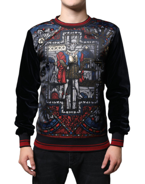 Multicolor Jacquard Crew Neck Sweatshirt Sweater Multicolor Jacquard Crew Neck Sweatshirt Sweater