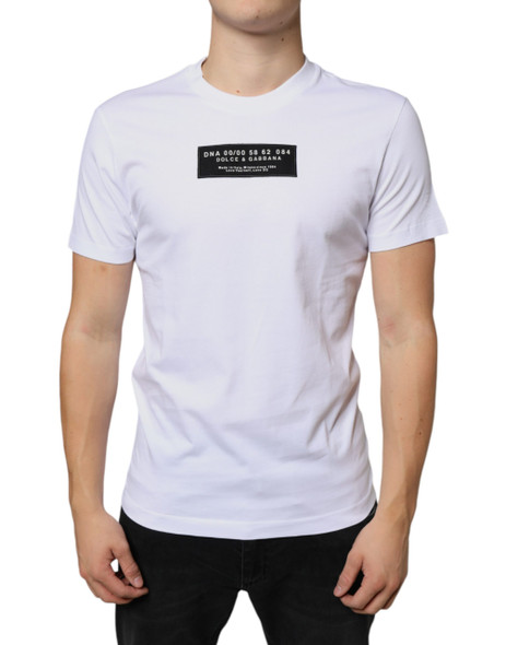 White Cotton DG Applique Casual T-shirt White Cotton DG Applique Casual T-shirt