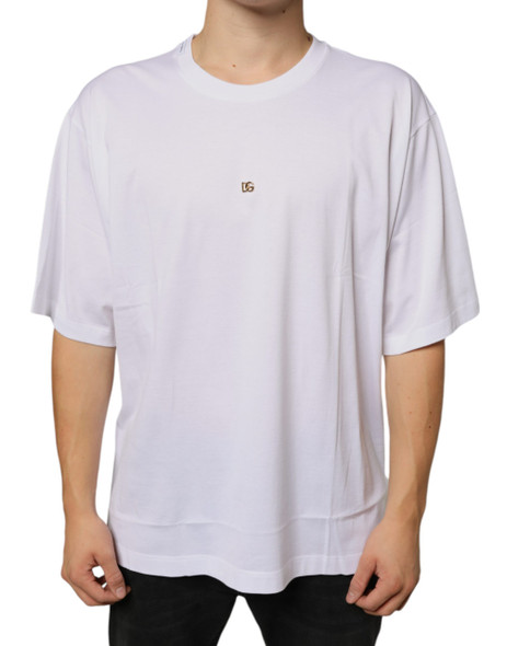 White Metal DG Logo Cotton Short Sleeves T-shirt White Metal DG Logo Cotton Short Sleeves T-shirt