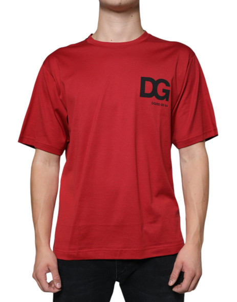 Red Cotton DG Logo Print Crew Neck T-shirt TSH86658 Red Cotton DG Logo Print Crew Neck T-shirt TSH86658