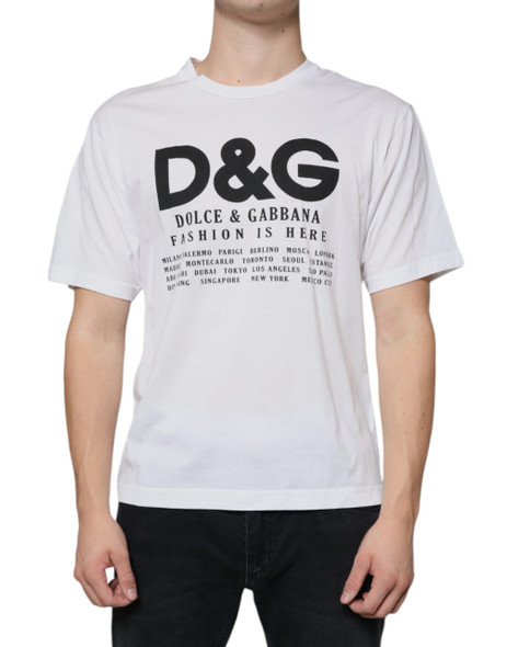 Dolce & Gabbana White Cotton DG Logo Print Casual T-shirt TSH86678 Dolce & Gabbana White Cotton DG Logo Print Casual T-shirt TSH86678