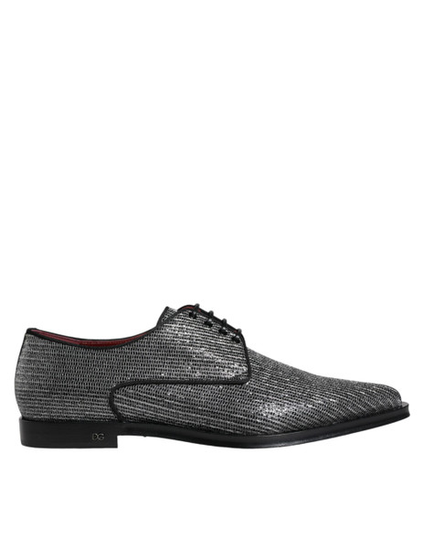 Dolce & Gabbana Silver Polyurethane Derby Formal Dress Shoes Dolce & Gabbana Silver Polyurethane Derby Formal Dress Shoes