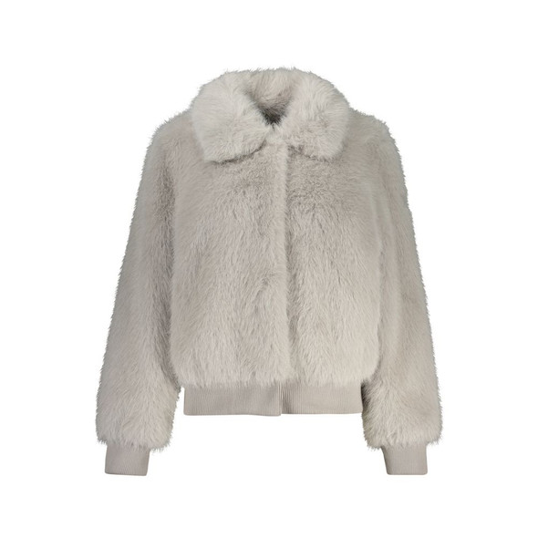Guess Jeans Gray Polyester Jackets & Coat Guess Jeans Gray Polyester Jackets & Coat