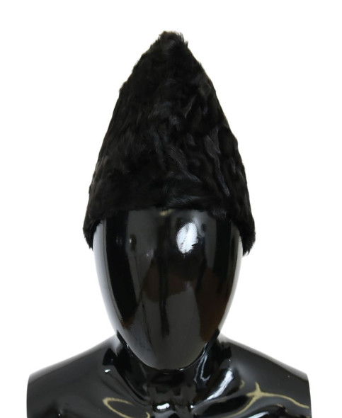 Dolce & Gabbana Black Xiangao Lamb Fur Beanie Dolce & Gabbana Black Xiangao Lamb Fur Beanie