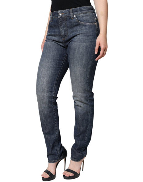 Dolce & Gabbana Dark Blue Cotton Stretch Skinny Denim Jeans Dolce & Gabbana Dark Blue Cotton Stretch Skinny Denim Jeans