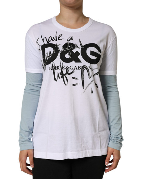 Dolce & Gabbana White Cotton Logo Print Round Neck T-shirt Dolce & Gabbana White Cotton Logo Print Round Neck T-shirt