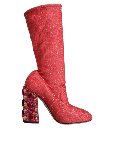 Pink Crystal Lurex Fantasy High Boots Shoes Pink Crystal Lurex Fantasy High Boots Shoes