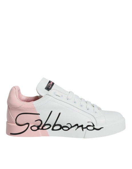 White Pink Portofino Low Top Sneakers Shoes White Pink Portofino Low Top Sneakers Shoes