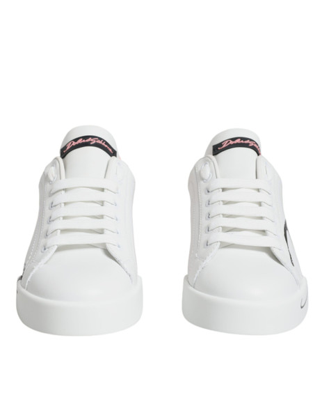 White Pink Portofino Low Top Sneakers Shoes White Pink Portofino Low Top Sneakers Shoes