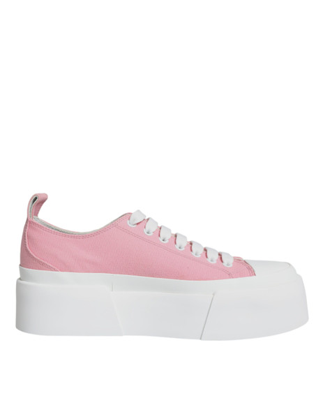 Pink White Canvas Logo Low Top Sneakers Shoes Pink White Canvas Logo Low Top Sneakers Shoes