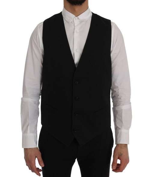 Dolce & Gabbana Black STAFF Cotton Vest Dolce & Gabbana Black STAFF Cotton Vest