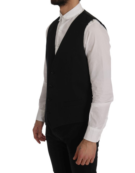 Dolce & Gabbana Black STAFF Cotton Vest Dolce & Gabbana Black STAFF Cotton Vest