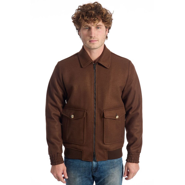 Brown Wool Men Jacket RO-24680 Brown Wool Men Jacket RO-24680