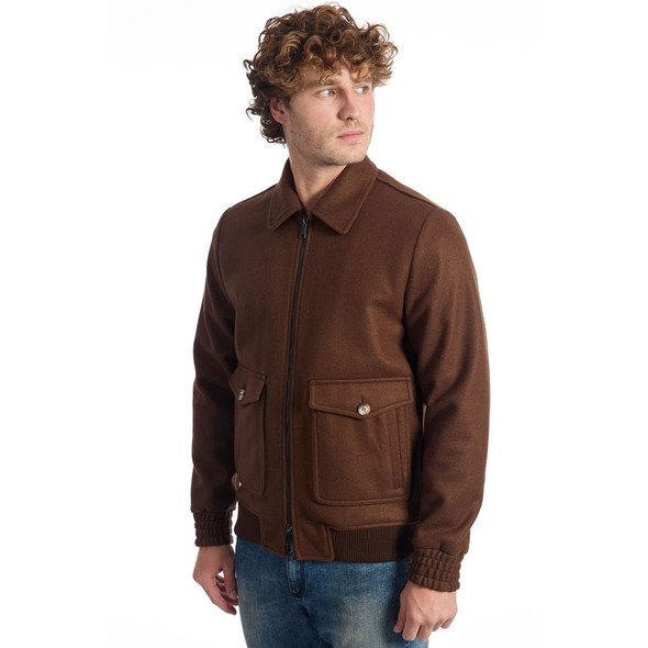 Brown Wool Men Jacket RO-24680 Brown Wool Men Jacket RO-24680