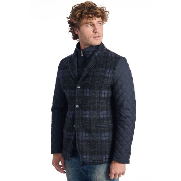 Blue Wool Men Jacket RO-24674 Blue Wool Men Jacket RO-24674