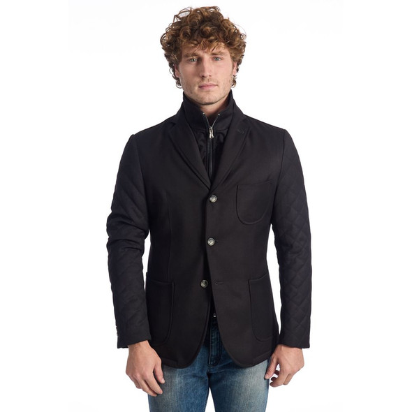 Black Wool Men Jacket RO-24670 Black Wool Men Jacket RO-24670