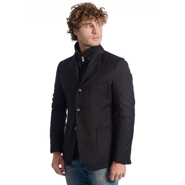 Black Wool Men Jacket RO-24670 Black Wool Men Jacket RO-24670