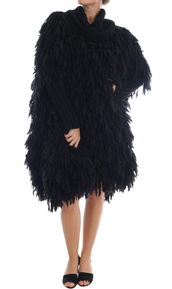 Black Fringes Wool Pullover Sweater Black Fringes Wool Pullover Sweater