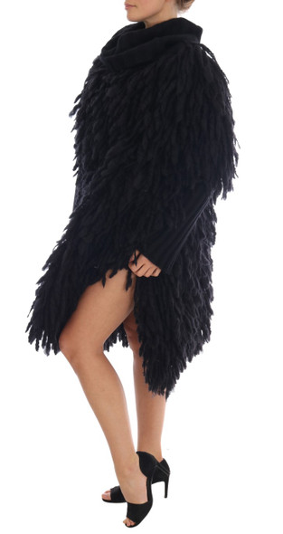 Black Fringes Wool Pullover Sweater Black Fringes Wool Pullover Sweater