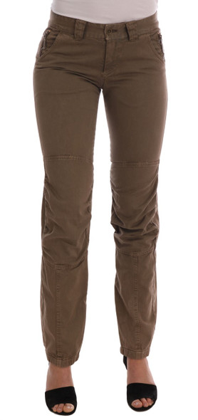 Brown Cotton Casual Slim Fit Pants Brown Cotton Casual Slim Fit Pants