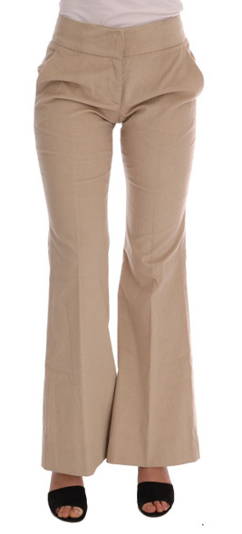 Ermanno Scervino Beige Cotton Bootcut Pants Ermanno Scervino Beige Cotton Bootcut Pants
