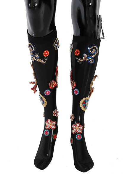 Black Stretch Carretto Crystal Socks Black Stretch Carretto Crystal Socks