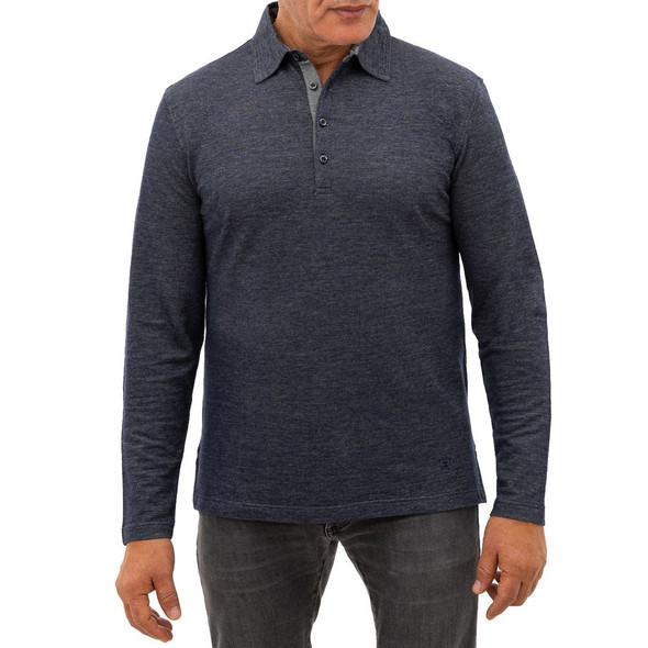 Corneliani Blue Wool Polo Shirt Corneliani Blue Wool Polo Shirt