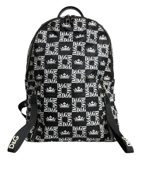 Black White DG Crown Logo Nylon Backpack Bag Black White DG Crown Logo Nylon Backpack Bag