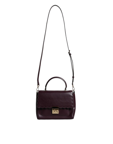 Purple Leather Logo Plaque Crossbody MINDY Satchel Bag Purple Leather Logo Plaque Crossbody MINDY Satchel Bag