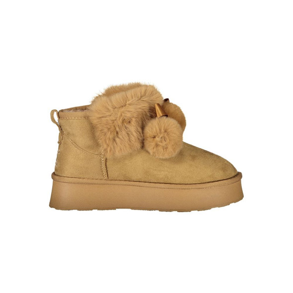 Brown Polyester Women Boot Brown Polyester Women Boot